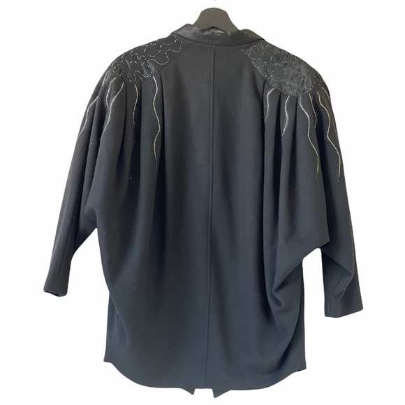 Vintage Black Wool Jacket with Embroidery - Picture 2 of 3